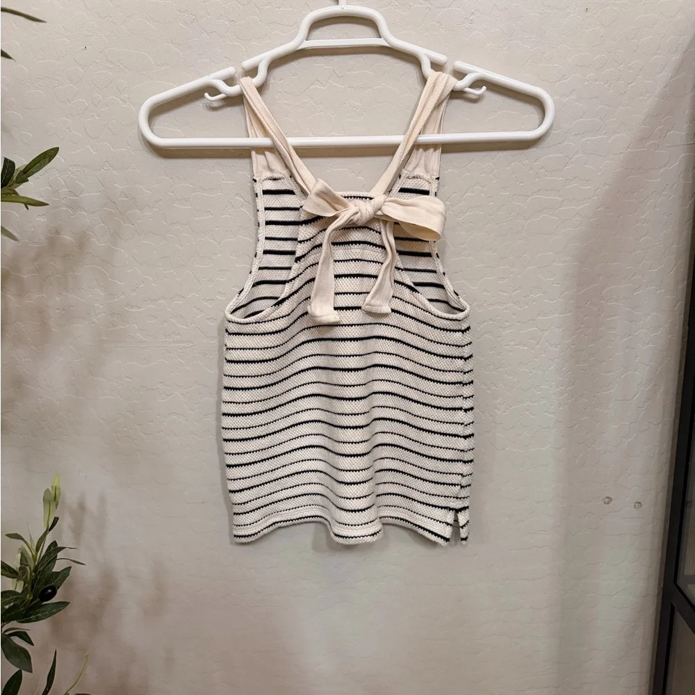 Madewell Cream and Navy Striped Knit Tank 100% cotton - Picture 3 of 4